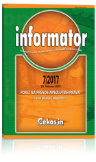 Informator broj 7/2017 od 23.02.2017. (Porez na prenos apsolutnih prava)