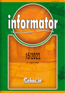 Informator broj 15/2022 od 25.08.2022.