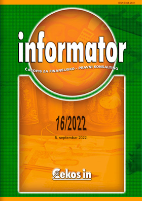 Informator broj 16/2022 od 05.09.2022.